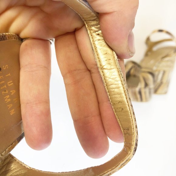 Stuart Weitzman Open Toe Platform Wedge Sandals 10 - Picture 8 of 10